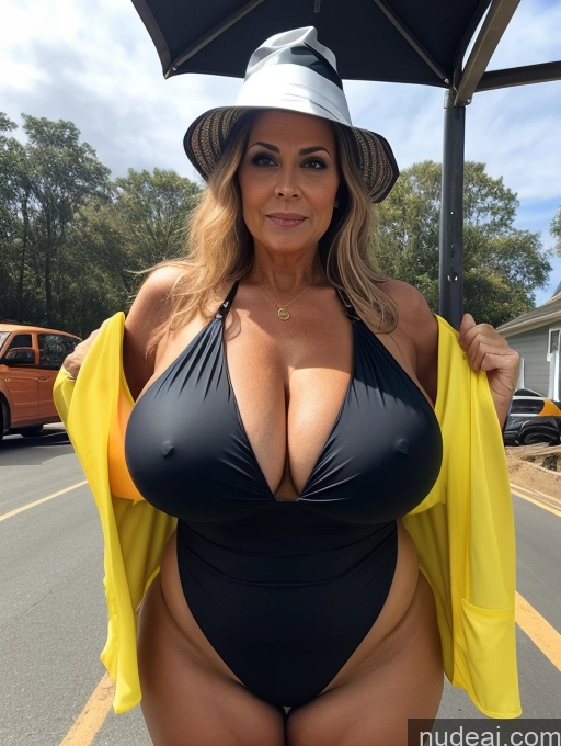 related ai porn images free for Milf One Busty Huge Boobs Thick Tanned Skin Front View Microkini Thong 60s Construction Worker Witch Halloween