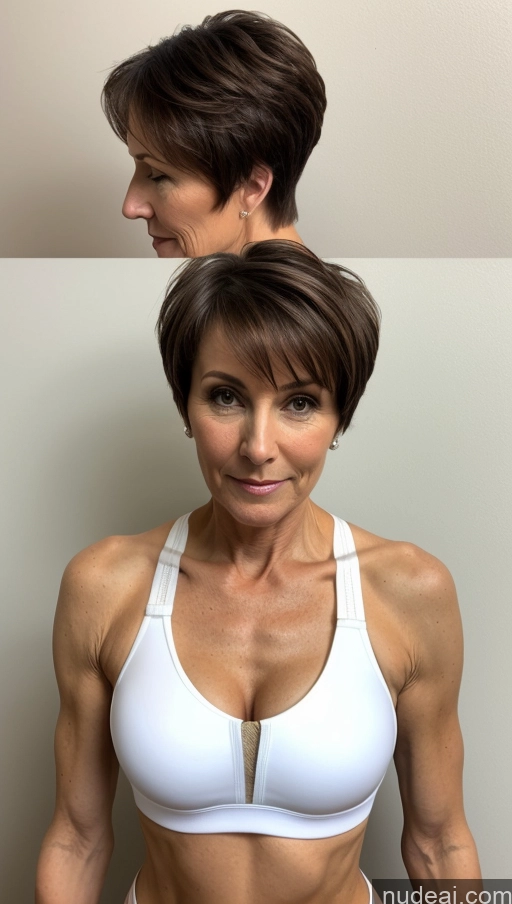 related ai porn images free for Milf One Skinny Perfect Body Brunette Pixie Front View Cleavage Detailed Sports Bra