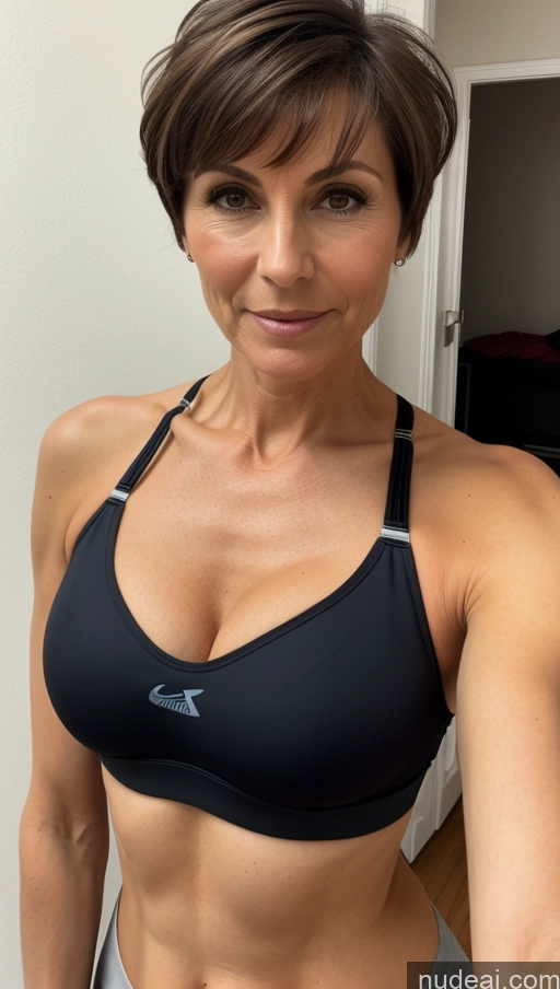 related ai porn images free for Milf One Skinny Perfect Body Brunette Pixie Front View Cleavage Detailed Sports Bra