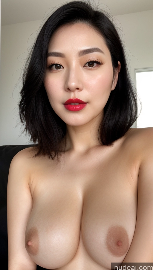 related ai porn images free for One Beautiful Lipstick Fairer Skin Black Hair Korean Close-up View 30s Perfect Boobs Model Chubby