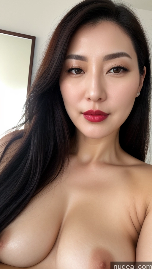 related ai porn images free for One Beautiful Lipstick Fairer Skin Korean Close-up View Perfect Boobs Chubby 40s Black Hair Woman