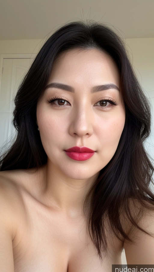 related ai porn images free for One Beautiful Lipstick Fairer Skin Korean Close-up View Perfect Boobs Chubby 40s Black Hair Woman