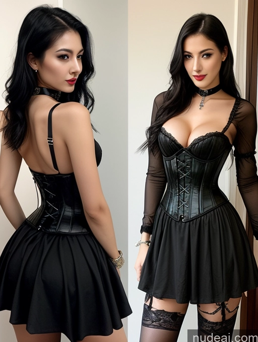 related ai porn images free for Woman Tall 20s Sexy Face Black Hair Straight Bright Lighting Detailed Small Tits Small Ass Skinny Long Legs Corset Goth Long Skirt Choker Chinese