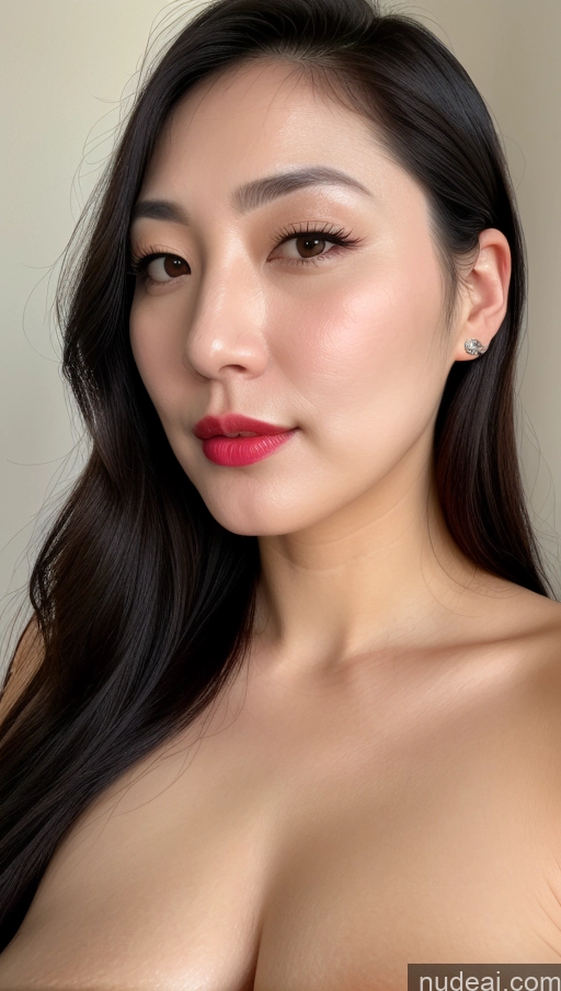 related ai porn images free for One Beautiful Lipstick Fairer Skin Korean Close-up View Perfect Boobs Chubby 40s Black Hair Woman Slicked