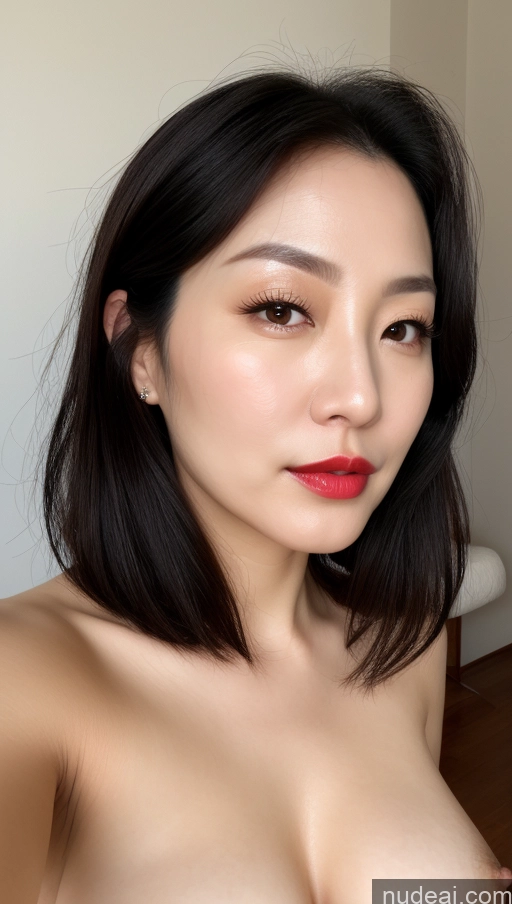 related ai porn images free for One Beautiful Lipstick Fairer Skin Korean Close-up View Perfect Boobs 40s Thick Black Hair Model