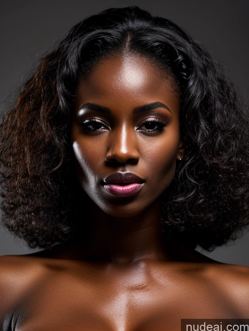 related ai porn images free for Woman Perfect Boobs Muscular Dark Skin 20s Pouting Lips Black Hair African Nude Dark Lighting Detailed Oiled Body Alternative Long Hair