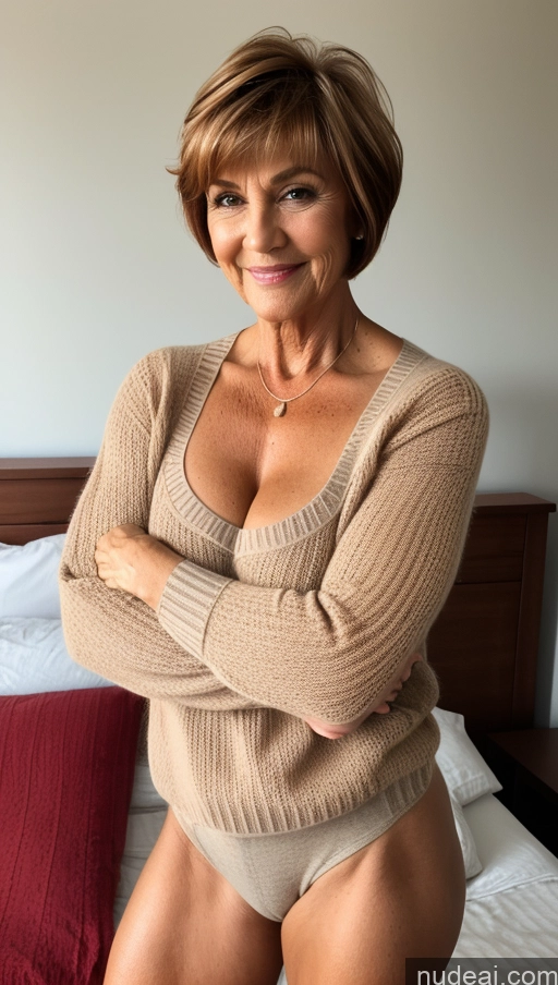related ai porn images free for Bodybuilder Busty Pubic Hair Tanned Skin 70s Ginger Short Hair German Bedroom Front View Sweater