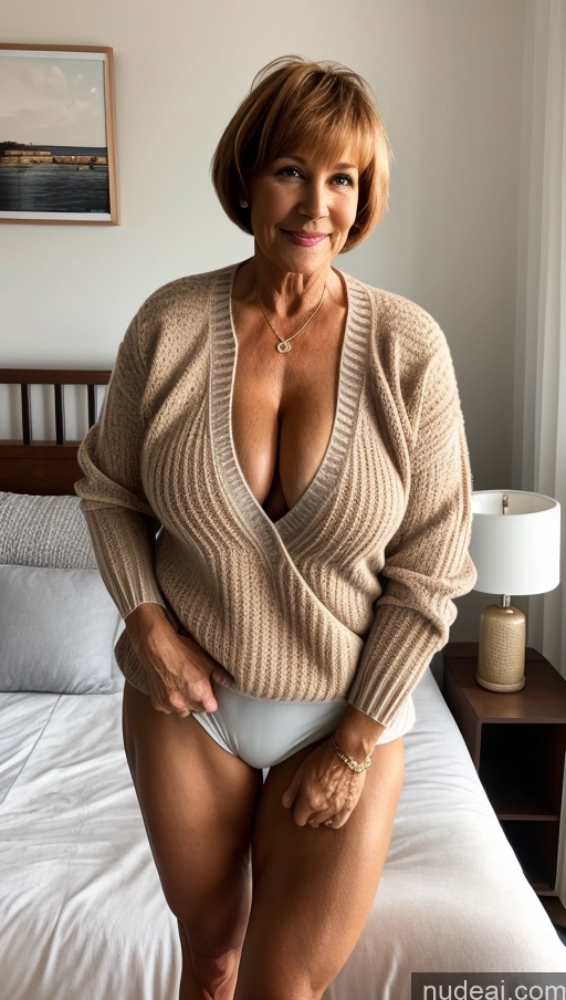 related ai porn images free for Bodybuilder Busty Pubic Hair Tanned Skin 70s Ginger Short Hair German Bedroom Front View Sweater
