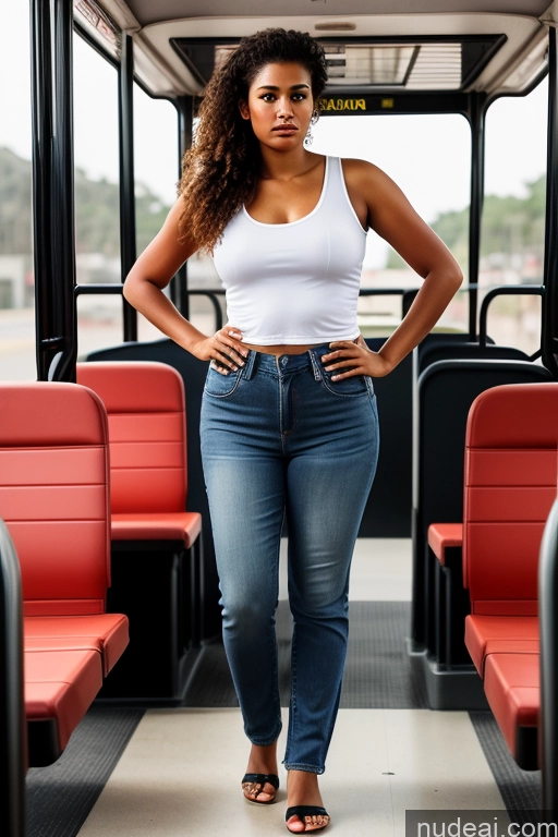 related ai porn images free for Beautiful Casual One Black Hair Brazilian Front View Model Big Hips Short Chubby Tanned Skin 18 Serious Messy 3d Bus Jeans Tank Top