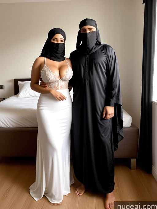 related ai porn images free for Woman + Man Two Busty 20s Sexy Face Black Hair Long Hair Indian Bedroom Niqab Cleavage