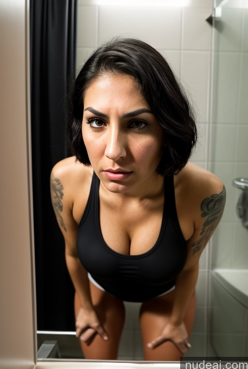 related ai porn images free for Tank Top Pantyhose Spandex Huge Boobs Tall Tanned Skin Tattoos Front View Black Hair Bobcut Detailed Jewish Sorority Sexy Face 30s Angry Bathroom