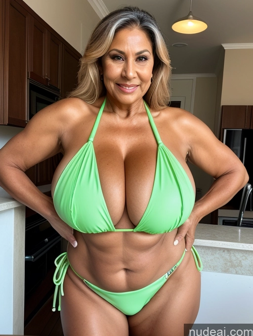 related ai porn images free for Milf One Busty Huge Boobs Thick Tanned Skin 70s Brazilian Front View Microkini Thong Waitress