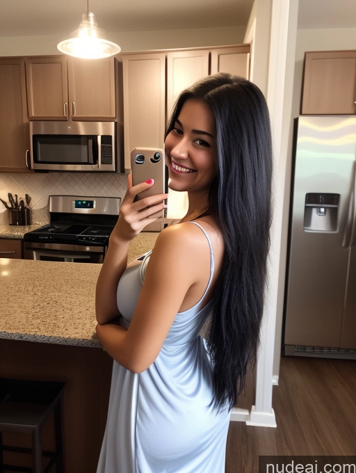 related ai porn images free for Woman One Small Tits Big Ass 18 Black Hair Long Hair Brazilian Front View Kitchen Nightgown Happy Mirror Selfie Dark Lighting