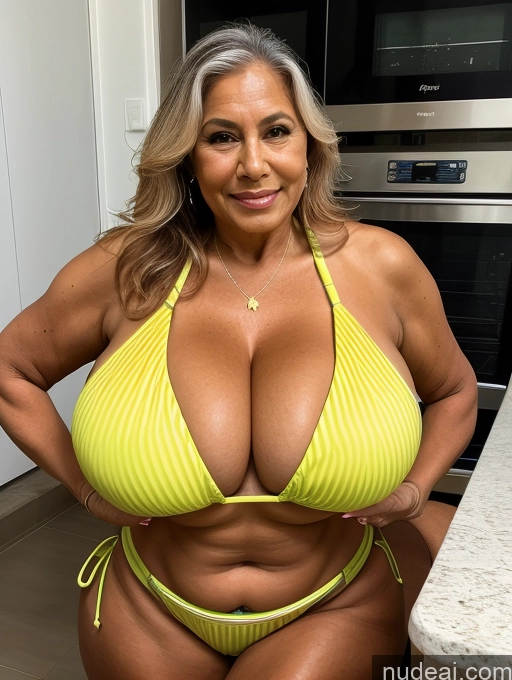 related ai porn images free for Milf One Busty Huge Boobs Thick Tanned Skin Front View Microkini Thong 70s Brazilian Waitress