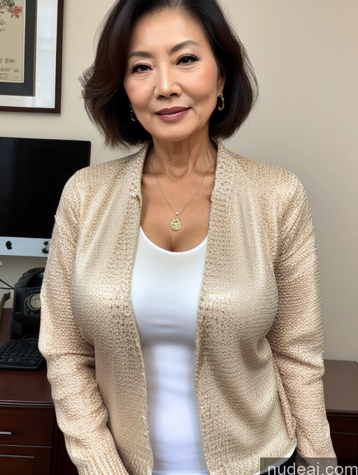 related ai porn images free for Milf Perfect Boobs Beautiful 70s Chinese Blouse Casual Jacket Professor Stylish Sweater Cleavage Detailed