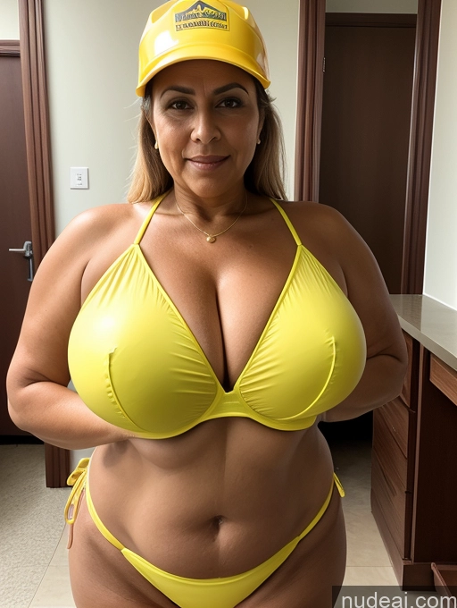related ai porn images free for Milf One Busty Huge Boobs Thick Tanned Skin Microkini Thong Front View Turkish 60s Maid Construction Worker