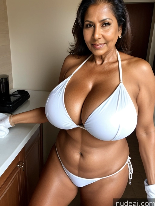 related ai porn images free for Milf One Huge Boobs Busty Thick Tanned Skin Front View Microkini Thong 60s Indian Maid