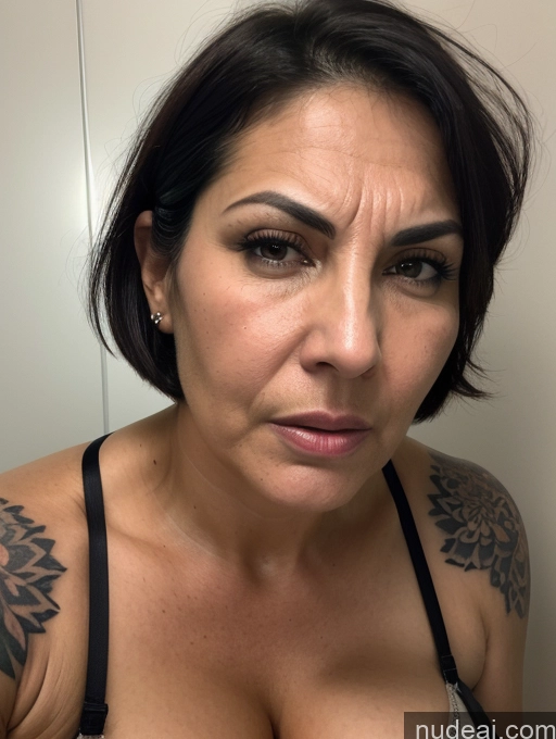 related ai porn images free for Huge Boobs Tall Tanned Skin Tattoos Jewish Cleavage Detailed 30s Black Hair Short Hair Milf Changing Room Close-up View Push-up Bra Sexy Face Angry Laughing