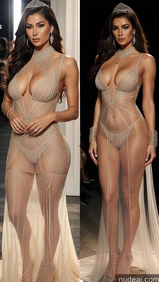 related ai porn images free for Miss Universe Model Perfect Boobs Beautiful Big Hips Perfect Body 20s Slicked Regal Jewelry Crisp Anime Stage Bigg Dress Close-up View See-Through Dress Transparent Shocked