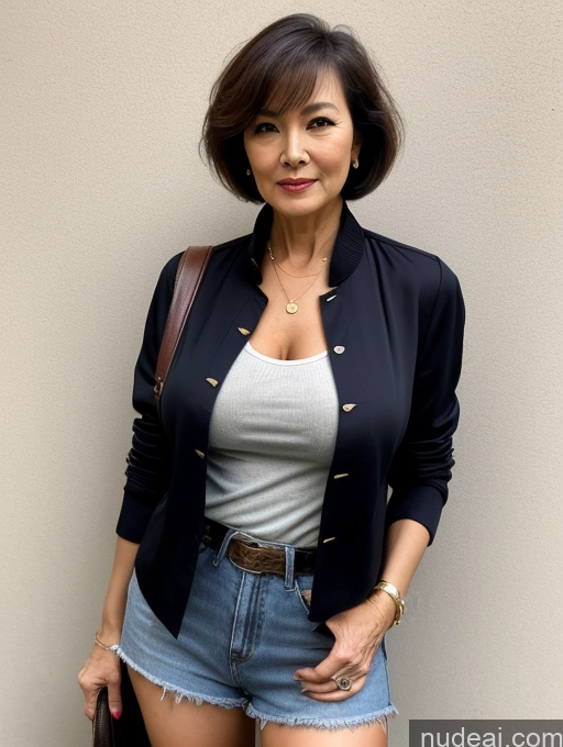 related ai porn images free for Milf Two Busty Perfect Boobs Beautiful Perfect Body 70s Sexy Face Seductive Short Hair Chinese Street Casual Blouse Jacket Stylish Secretary Professor Cleavage Detailed