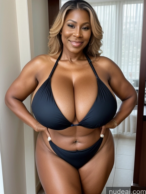 related ai porn images free for Milf One Busty Huge Boobs Thick Tanned Skin Front View Microkini Thong Nigerian 60s Maid