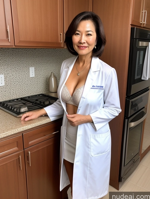 related ai porn images free for Milf Two Busty Perfect Boobs Beautiful Perfect Body 70s Bobcut Chinese Kitchen Bra Doctor Jacket Lab Coat Stylish Suit Cleavage Detailed Sexy Face