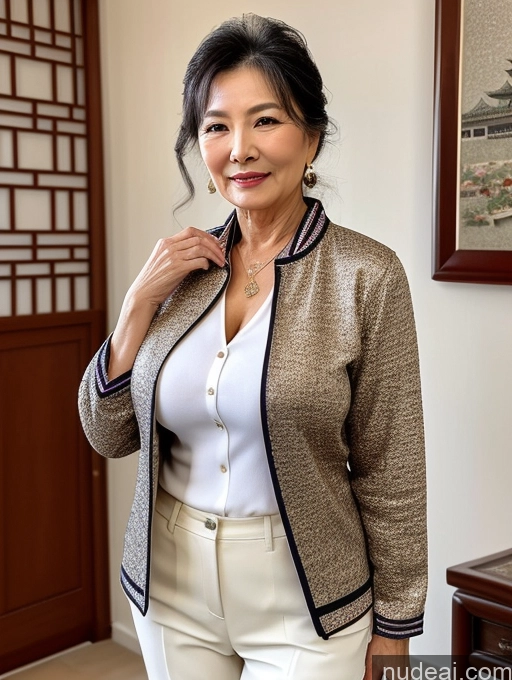 related ai porn images free for Milf Perfect Boobs Beautiful 70s Chinese Blouse Casual Jacket Professor Stylish Sweater Cleavage Detailed