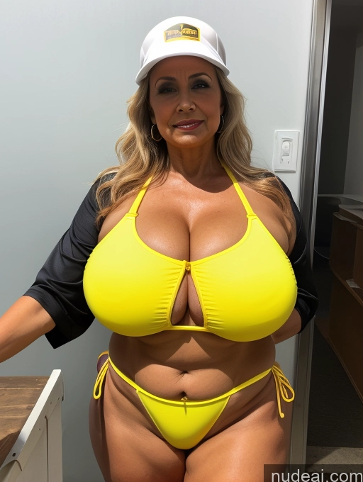 related ai porn images free for Milf One Busty Huge Boobs Thick Tanned Skin Front View Thong 70s Latina Microkini Construction Worker Witch
