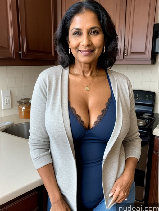 related ai porn images free for Milf Two Perfect Boobs Perfect Body Dark Skin 70s Indian Kitchen Jacket Jeans Professor Secretary Cleavage Partially Nude Detailed