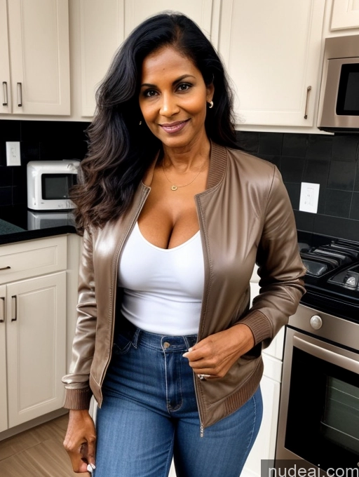 related ai porn images free for Milf Two Perfect Boobs Perfect Body Dark Skin 70s Indian Kitchen Jacket Jeans Professor Secretary Cleavage Partially Nude Detailed Stylish