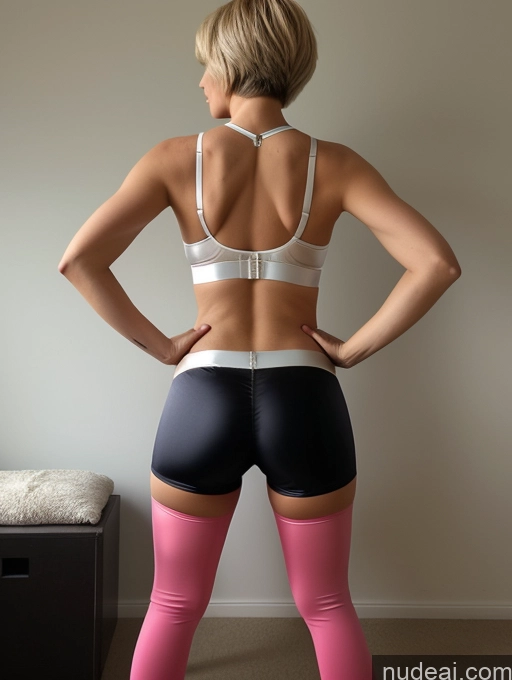 related ai porn images free for 50s Czech Skinny Busty Blonde Pixie Yoga Pants Transparent Detailed Satin Stockings Back View 60s Sports Changing Room Squatting