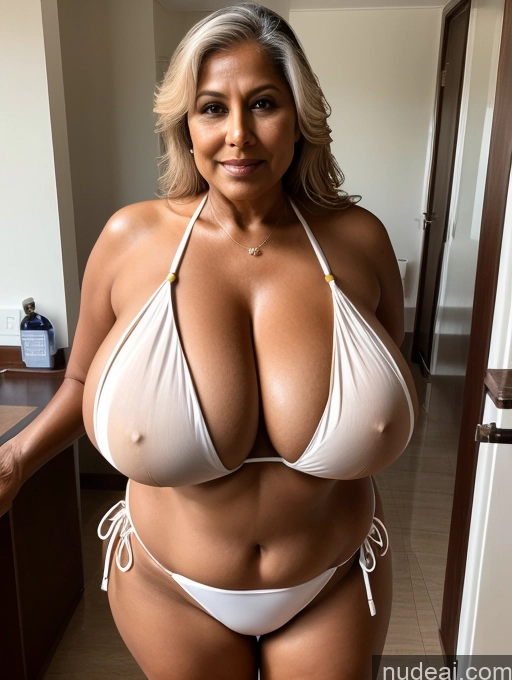 related ai porn images free for Milf One Busty Huge Boobs Thick Tanned Skin Front View Microkini Thong Maid 60s Indian