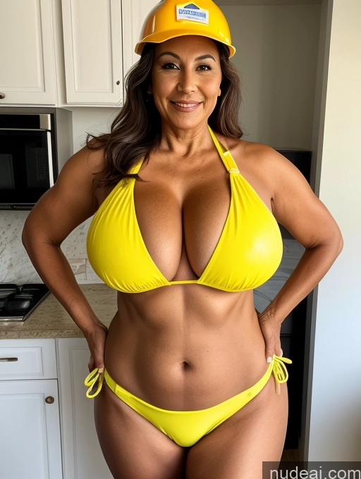 related ai porn images free for Milf One Busty Huge Boobs Thick Tanned Skin Front View Microkini Thong 60s Maid Construction Worker Brazilian
