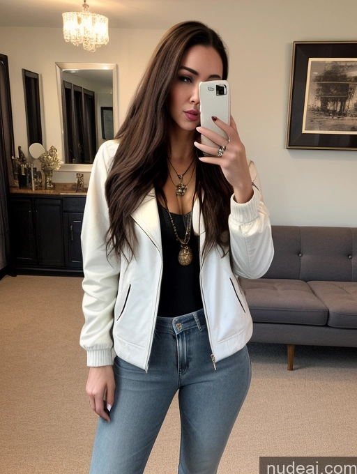 related ai porn images free for Woman Perfect Body Fairer Skin Brunette Long Hair Thai Mirror Selfie Couch Front View Steampunk Jacket Hip Hop Jeans
