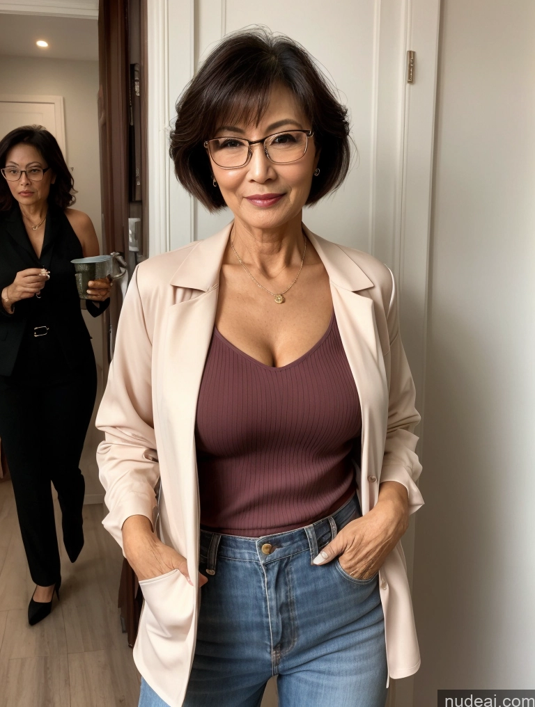 related ai porn images free for Milf Perfect Boobs Beautiful Glasses Perfect Body 60s Seductive Pixie Chinese Party Blouse Casual Jacket Professor Secretary Shirt Stylish Suit Cleavage Detailed Sexy Face