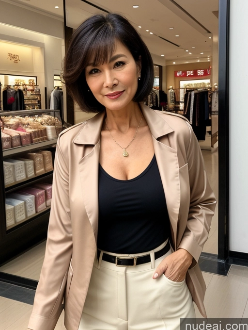 related ai porn images free for Milf Perfect Boobs Perfect Body Short Hair 70s Chinese Mall Blouse Bra Casual Jacket Professor Secretary Stylish Suit Cleavage Detailed Beautiful