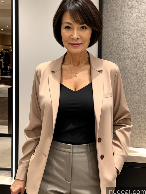 related ai porn images free for Milf Perfect Boobs Perfect Body Short Hair 70s Chinese Mall Blouse Bra Casual Jacket Professor Secretary Stylish Suit Cleavage Detailed Beautiful