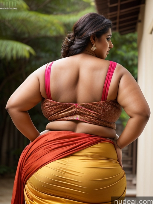 related ai porn images free for Woman Busty Huge Boobs Big Ass Thick Chubby Fat Back View Bending Over Sari