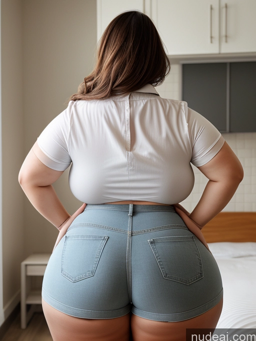 related ai porn images free for Woman Busty Huge Boobs Big Ass Thick Chubby Fat Back View Bending Over Shirt Short Shorts