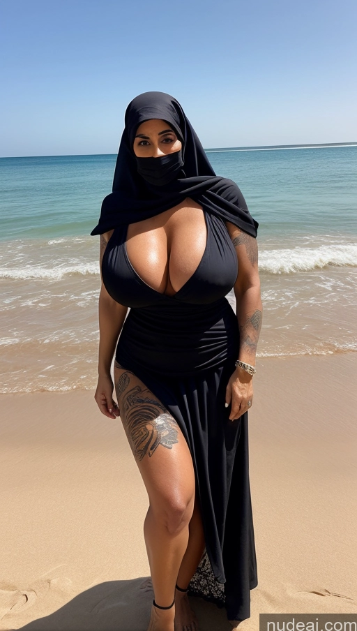 related ai porn images free for Milf Busty Huge Boobs Beautiful Tattoos Muscular Big Ass Thick Big Hips Tall Long Hair Dark Skin 60s Arabic Beach Front View Eating Long Skirt Niqab Cleavage Detailed Sexy Face Seductive Ginger