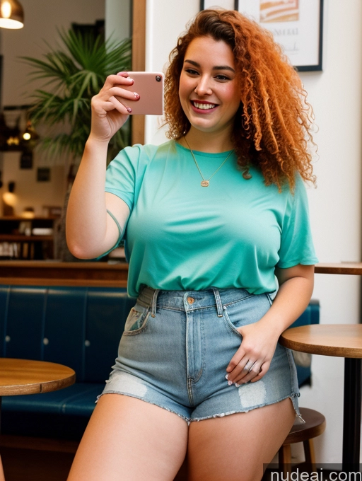 related ai porn images free for Woman One Big Ass Chubby Pubic Hair 20s Happy Ginger Curly Hair White Mirror Selfie Cafe Close-up View Spreading Legs 80s Bright Lighting Alternative