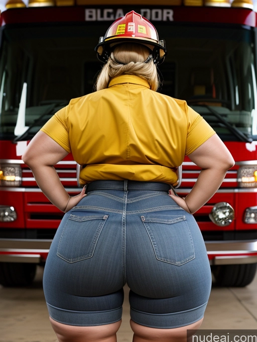 related ai porn images free for Model Busty Huge Boobs Big Ass Thick Chubby Fat Back View Bending Over Firefighter Shirt