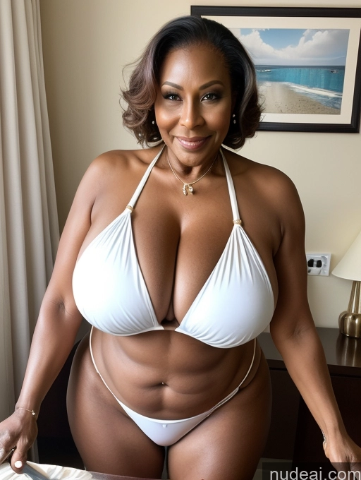 related ai porn images free for Milf One Busty Huge Boobs Thick Tanned Skin Front View Microkini Thong Nigerian 60s Maid
