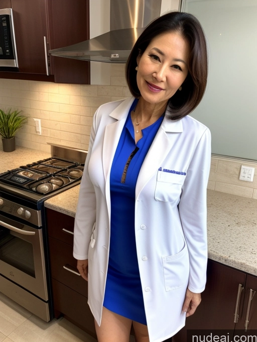 related ai porn images free for Milf Two Busty Perfect Boobs Beautiful Perfect Body 70s Bobcut Chinese Kitchen Bra Doctor Jacket Lab Coat Stylish Suit Cleavage Detailed Sexy Face