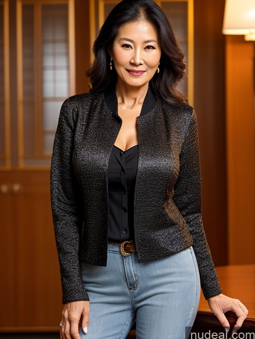 related ai porn images free for Milf Beautiful 70s Chinese Blouse Casual Jacket Professor Stylish Sweater Cleavage Detailed Dark Lighting Perfect Body Small Tits