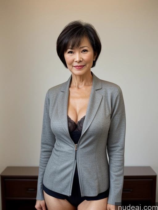 related ai porn images free for Milf Beautiful 70s Chinese Blouse Casual Jacket Professor Stylish Sweater Detailed Dark Lighting Perfect Body Small Tits Short Hair Topless Secretary