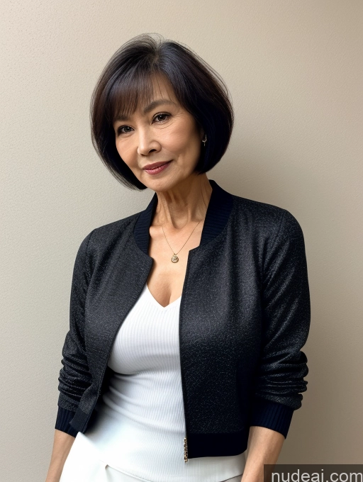 related ai porn images free for Milf Beautiful 70s Chinese Blouse Casual Jacket Professor Stylish Sweater Detailed Dark Lighting Perfect Body Short Hair Secretary Perfect Boobs