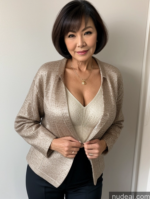 related ai porn images free for Milf Beautiful 70s Chinese Blouse Casual Jacket Professor Stylish Sweater Detailed Dark Lighting Perfect Body Short Hair Secretary Perfect Boobs Cleavage
