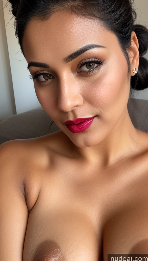 related ai porn images free for One Perfect Boobs Beautiful Lipstick Close-up View Black Hair Woman Indian 30s Hair Bun Thick Detailed