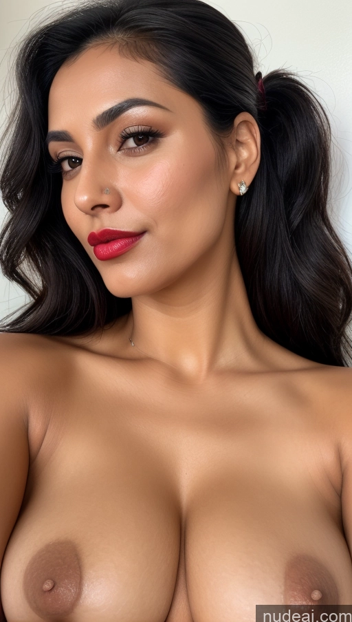 related ai porn images free for One Perfect Boobs Lipstick Close-up View Black Hair Woman Indian 30s Hair Bun Thick Detailed
